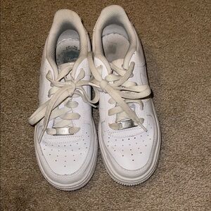 White Sneakers with Smooth Leather Upper and Thick Rubber Sole